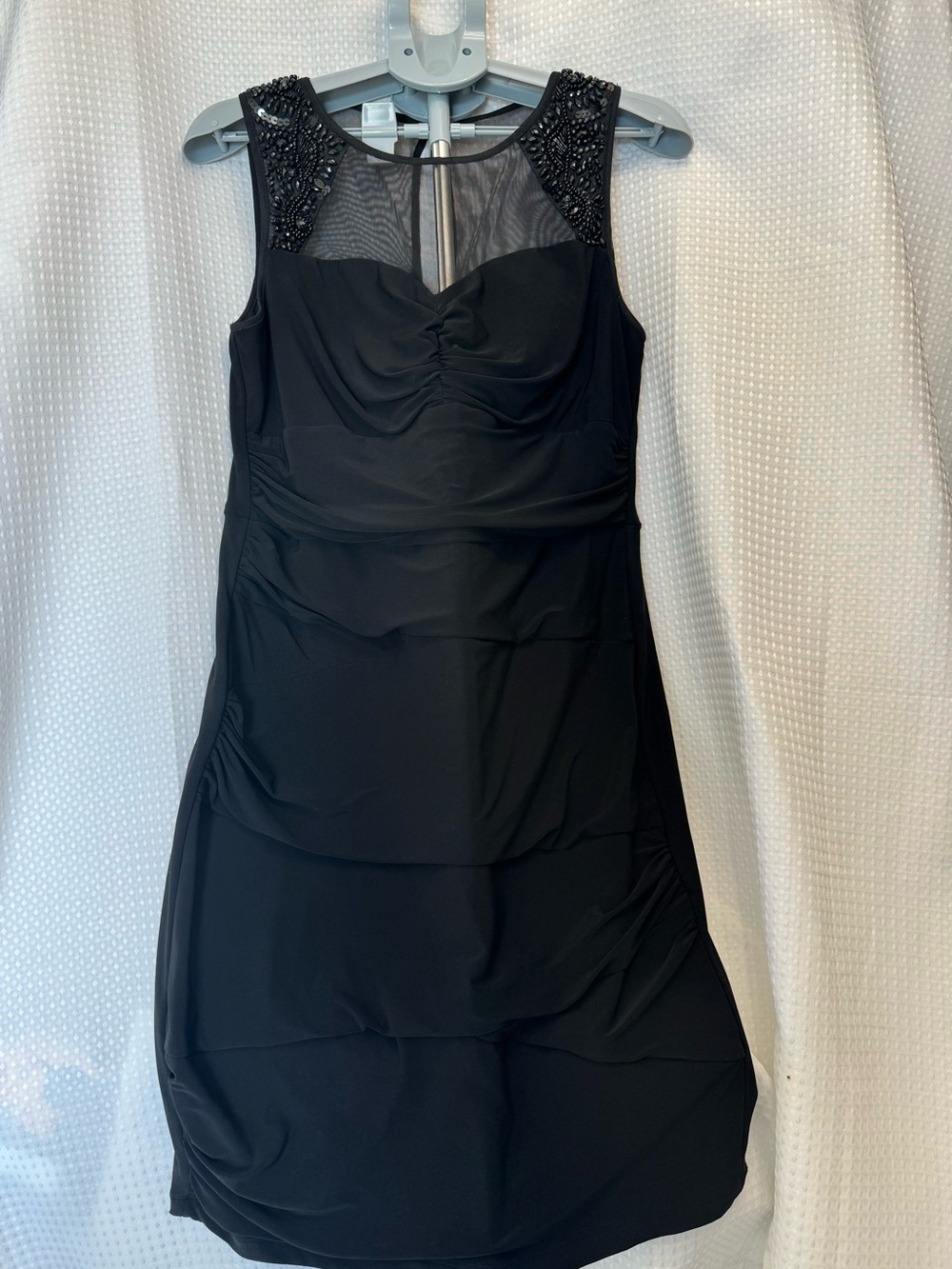 Elegant Black Sleeveless Beaded Dress